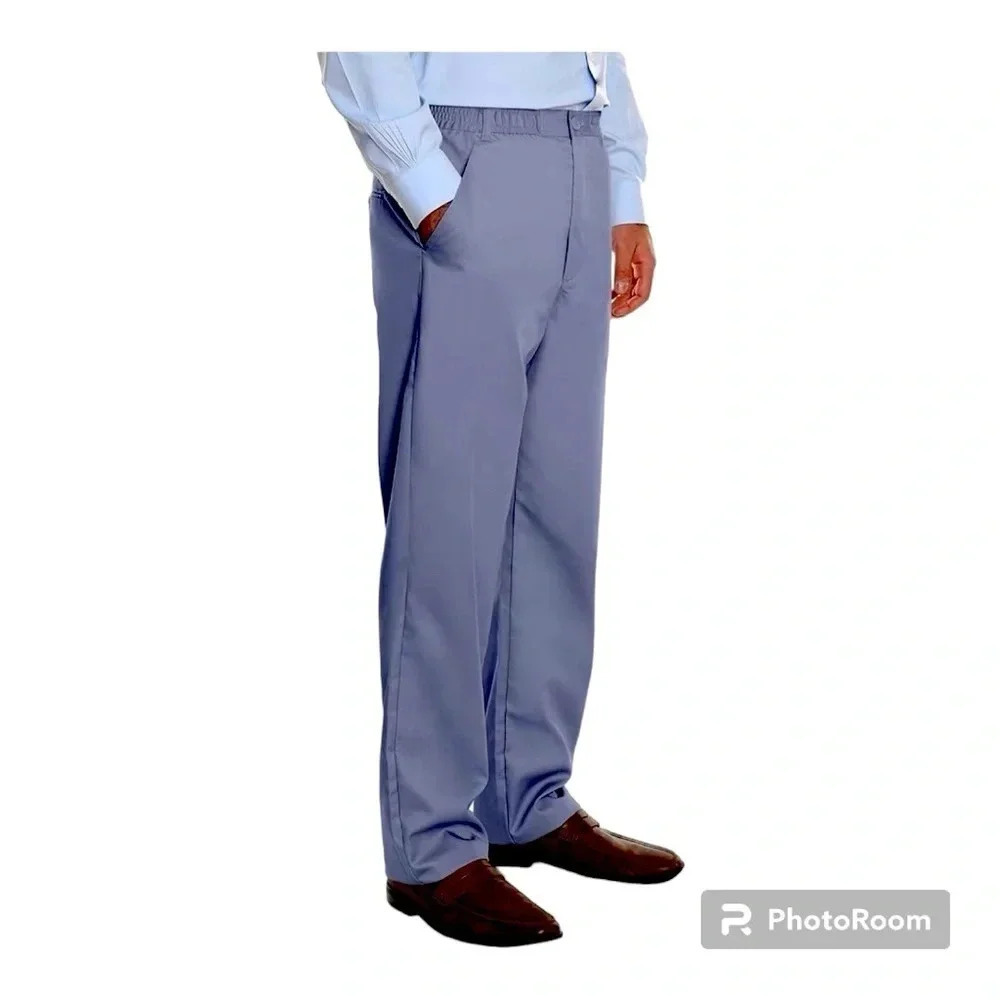 Pembrook men’s big and tall comfort collection easy to wear pants in gray 3XL